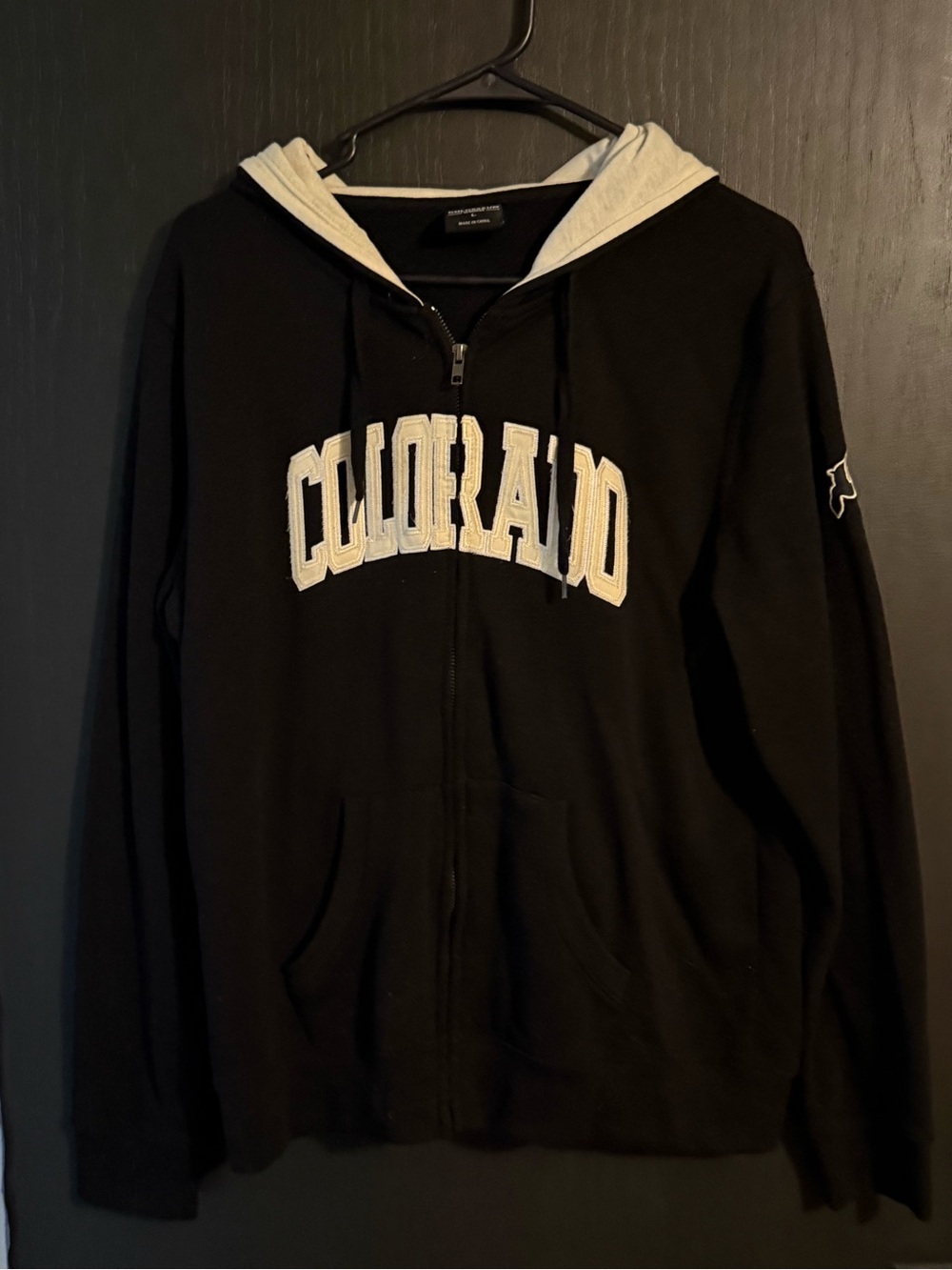 Colosseum Black Hoodie with Cream Trim